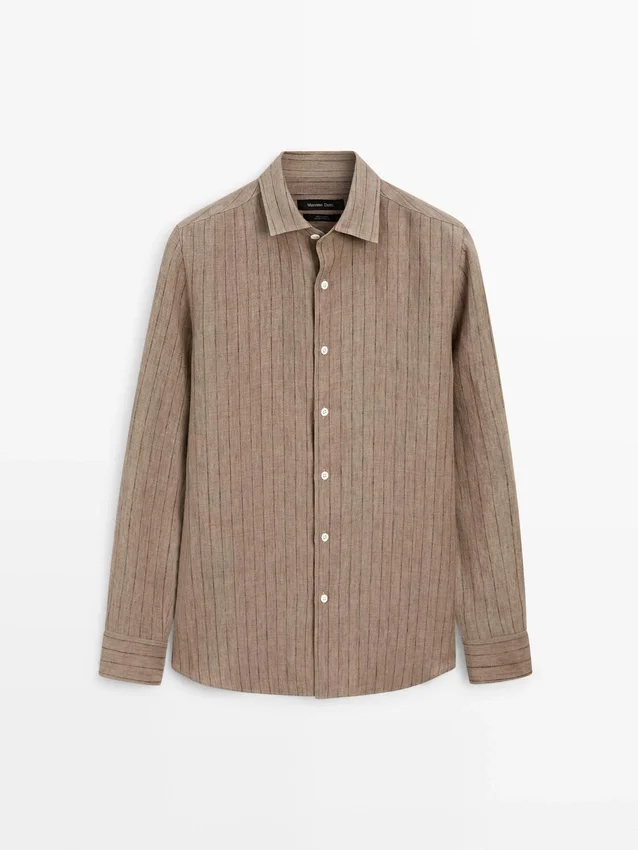 Gestreiftes Hemd aus 100 % Leinen Gestreiftes Hemd aus 100 % Leinen