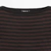 Gestreiftes Kurzarm-T-Shirt mit U-Boot-Ausschnitt Gestreiftes Kurzarm-T-Shirt mit U-Boot-Ausschnitt
