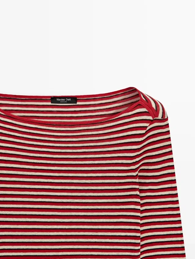 Gestreiftes Langarm-T-Shirt Gestreiftes Langarm-T-Shirt