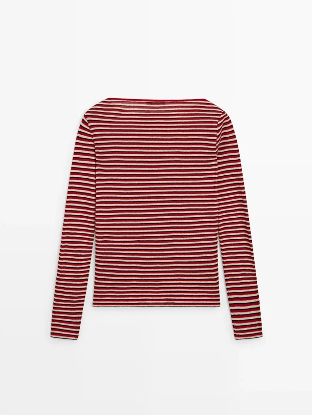 Gestreiftes Langarm-T-Shirt Gestreiftes Langarm-T-Shirt