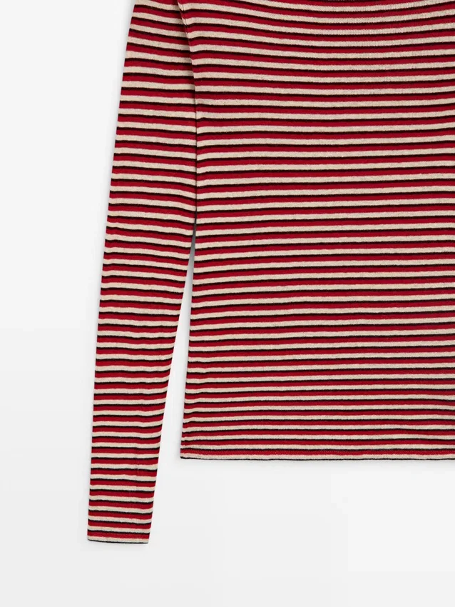 Gestreiftes Langarm-T-Shirt Gestreiftes Langarm-T-Shirt