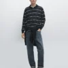 Gestreiftes Poloshirt aus Baumwollmischung Gestreiftes Poloshirt aus Baumwollmischung