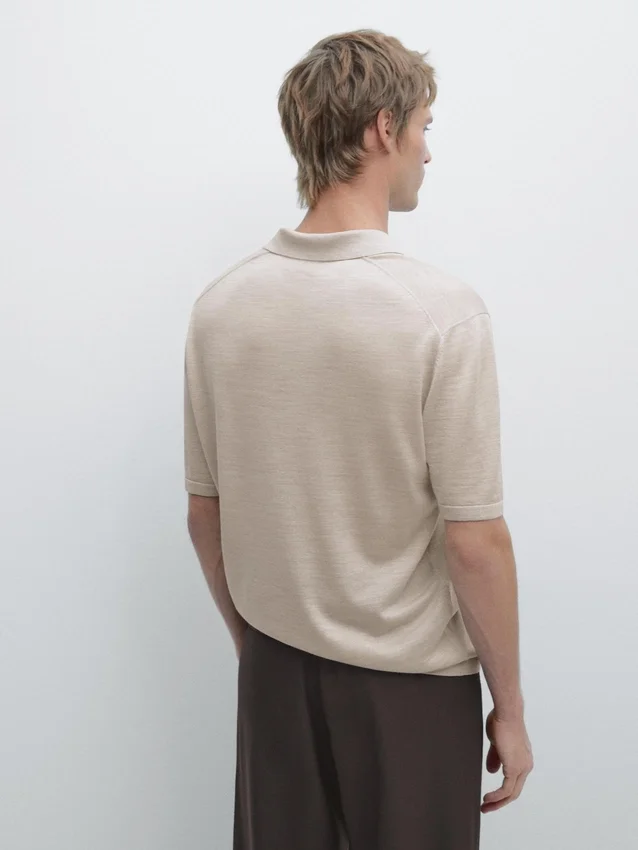 Gestricktes Poloshirt mit V-Ausschnitt Gestricktes Poloshirt mit V-Ausschnitt
