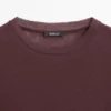 Halbtransparentes T-Shirt aus 100 % Baumwolle mit Kragen