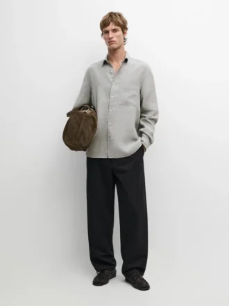 Hemd aus 100 % Leinen mit Taschendetail Hemd aus 100 % Leinen mit Taschendetail