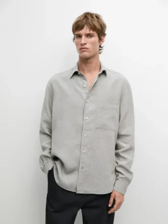 Hemd aus 100 % Leinen mit Taschendetail Hemd aus 100 % Leinen mit Taschendetail