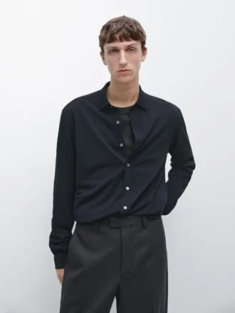 Hemd in Regular Fit aus Melange Hemd in Regular Fit aus Melange