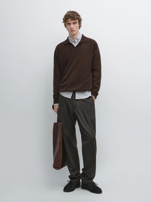 Hose aus Wollmischgewebe im Twill-Muster Hose aus Wollmischgewebe im Twill-Muster