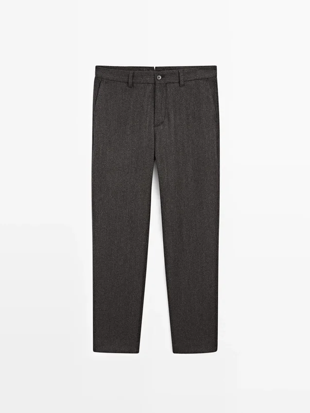 Hose aus Wollmischgewebe im Twill-Muster Hose aus Wollmischgewebe im Twill-Muster