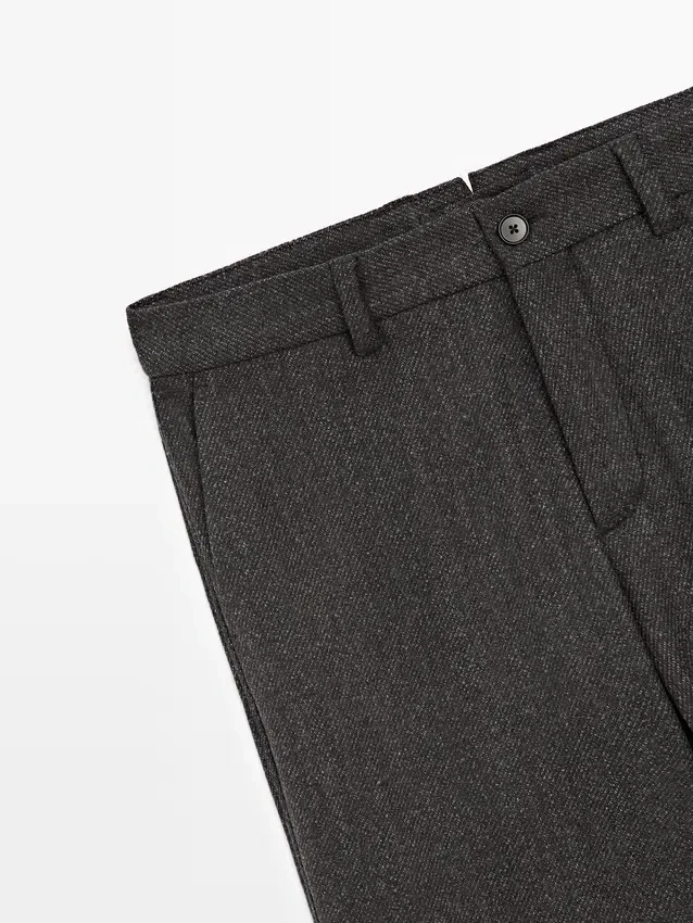 Hose aus Wollmischgewebe im Twill-Muster Hose aus Wollmischgewebe im Twill-Muster