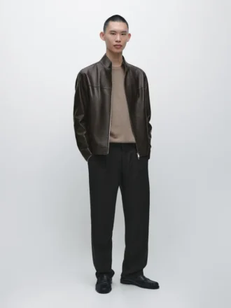 Jacke aus Nappaleder mit Used-Look Jacke aus Nappaleder mit Used-Look