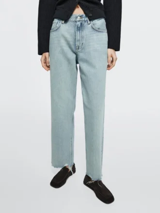 Jeans mit geradem Bein und hoher Taille