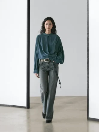 Jeans mit geradem Bein und mittlerer Leibhöhe