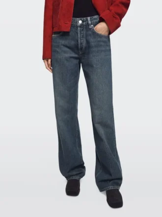 Jeans mit mittlerer Leibhöhe und weitem Bein Jeans mit mittlerer Leibhöhe und weitem Bein
