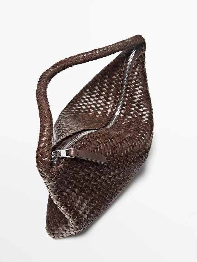 Kleine geflochtene Lederschultertasche Kleine geflochtene Lederschultertasche