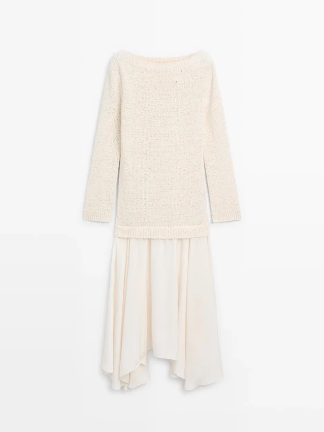 Kombiniertes asymmetrisches Midikleid Kombiniertes asymmetrisches Midikleid