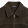 Kontrastreiche Jacke aus Baumwolle und Leder Kontrastreiche Jacke aus Baumwolle und Leder