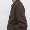Kontrastreiche Jacke aus Baumwolle und Leder Kontrastreiche Jacke aus Baumwolle und Leder