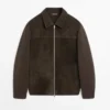 Kontrastreiche Jacke aus Baumwolle und Leder Kontrastreiche Jacke aus Baumwolle und Leder