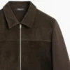 Kontrastreiche Jacke aus Baumwolle und Leder Kontrastreiche Jacke aus Baumwolle und Leder