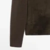 Kontrastreiche Jacke aus Baumwolle und Leder Kontrastreiche Jacke aus Baumwolle und Leder