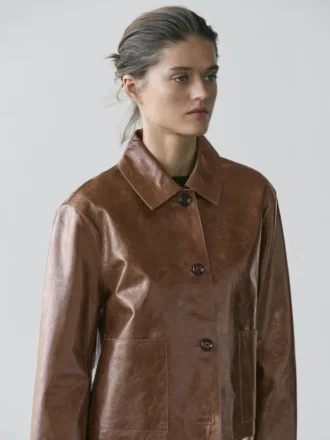 Kurze Nappalederjacke