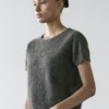 Kurzer Strickpullover aus Alpaka und Wolle Kurzer Strickpullover aus Alpaka und Wolle