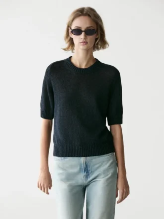 Kurzärmeliger Strickpullover Kurzärmeliger Strickpullover