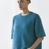 Kurzärmeliger Strickpullover aus Alpaka-Mischung Kurzärmeliger Strickpullover aus Alpaka-Mischung