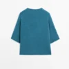 Kurzärmeliger Strickpullover aus Alpaka-Mischung Kurzärmeliger Strickpullover aus Alpaka-Mischung