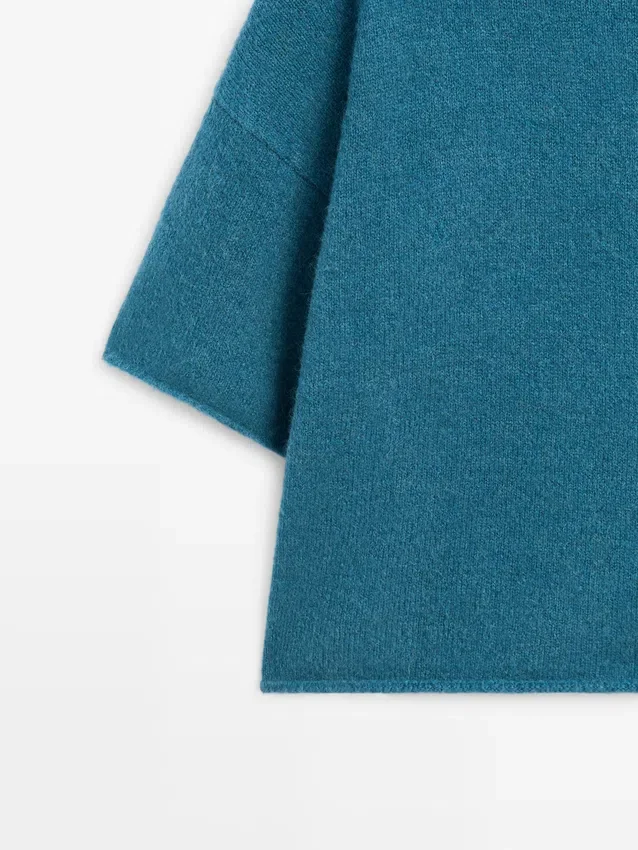 Kurzärmeliger Strickpullover aus Alpaka-Mischung Kurzärmeliger Strickpullover aus Alpaka-Mischung