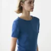 Kurzärmeliger Strickpullover aus Baumwollmischung Kurzärmeliger Strickpullover aus Baumwollmischung