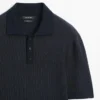 Kurzärmeliges Poloshirt aus strukturiertem Strick Kurzärmeliges Poloshirt aus strukturiertem Strick
