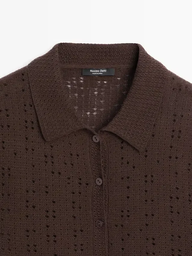 Kurzärmeliges Poloshirt aus Wollmischgewebe Kurzärmeliges Poloshirt aus Wollmischgewebe