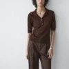 Kurzärmeliges Poloshirt aus Wollmischgewebe Kurzärmeliges Poloshirt aus Wollmischgewebe