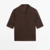Kurzärmeliges Poloshirt aus Wollmischgewebe Kurzärmeliges Poloshirt aus Wollmischgewebe
