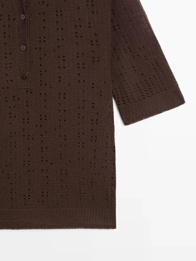Kurzärmeliges Poloshirt aus Wollmischgewebe Kurzärmeliges Poloshirt aus Wollmischgewebe