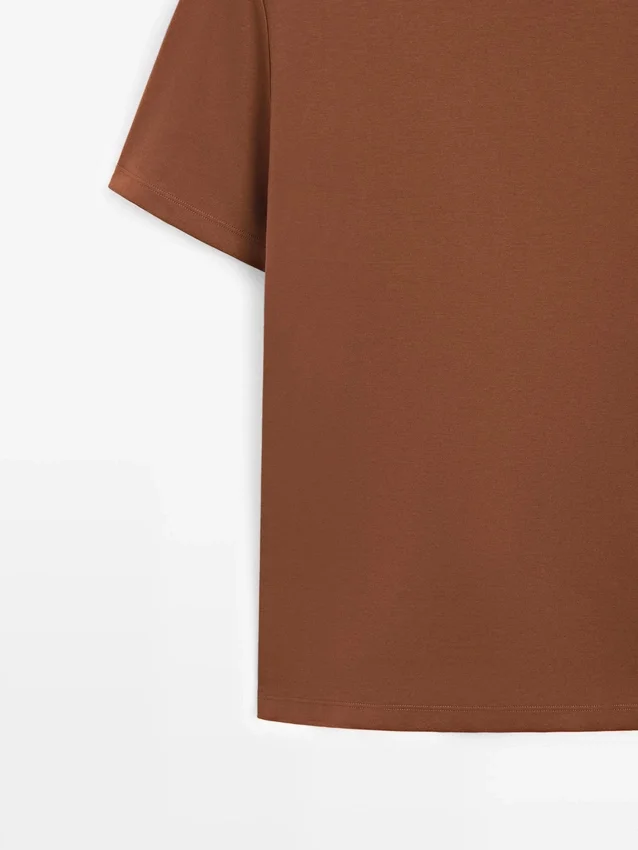 Kurzärmeliges T-Shirt aus Baumwollmischung Kurzärmeliges T-Shirt aus Baumwollmischung