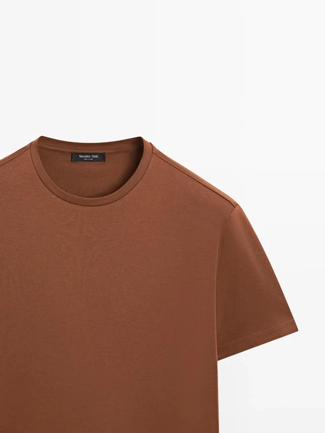 Kurzärmeliges T-Shirt aus Baumwollmischung Kurzärmeliges T-Shirt aus Baumwollmischung