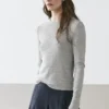 Langarm-T-Shirt mit meliertem Detail Langarm-T-Shirt mit meliertem Detail