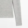 Langarm-T-Shirt mit meliertem Detail Langarm-T-Shirt mit meliertem Detail
