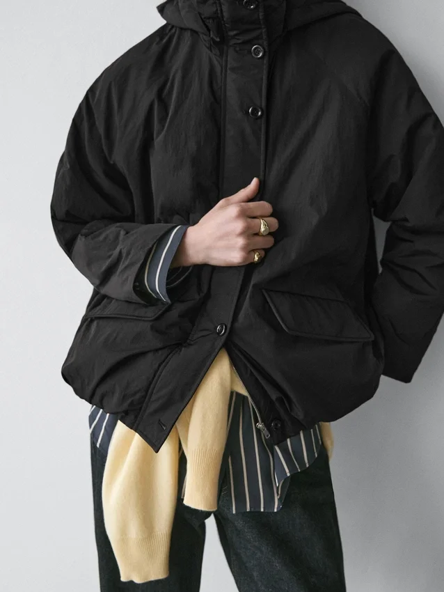 Langer Parka aus Funktionsstoff Langer Parka aus Funktionsstoff