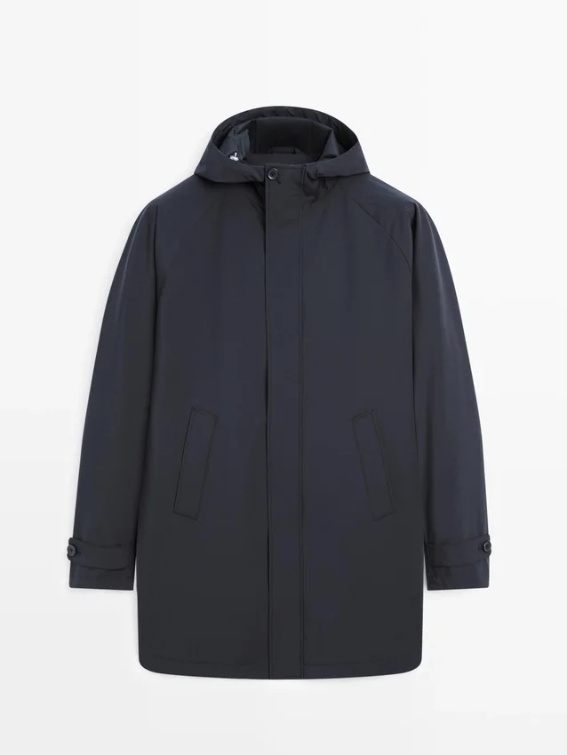 Langer Parka mit Kapuze Langer Parka mit Kapuze