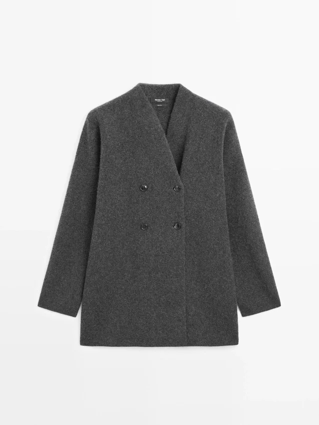 Langer Zweireiher-Cardigan aus Wolle Langer Zweireiher-Cardigan aus Wolle