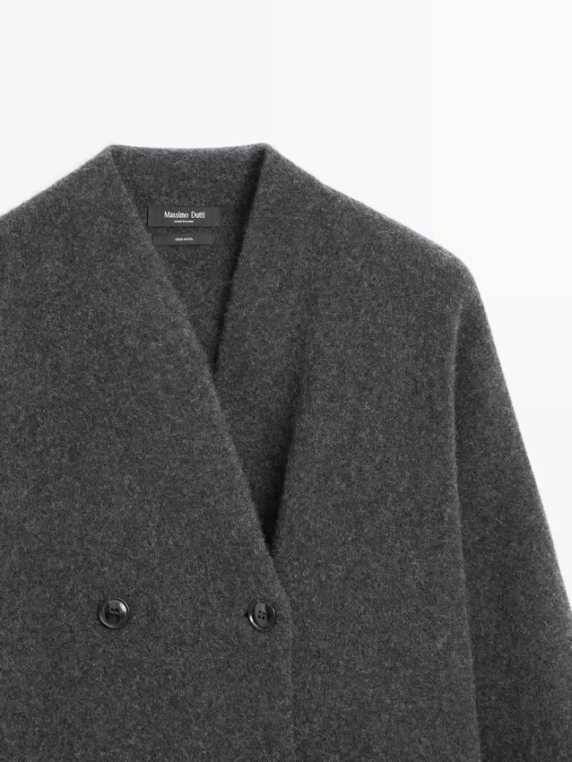 Langer Zweireiher-Cardigan aus Wolle Langer Zweireiher-Cardigan aus Wolle