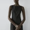 Langes, fließendes Leinen-Mischung-Kleid Langes, fließendes Leinen-Mischung-Kleid