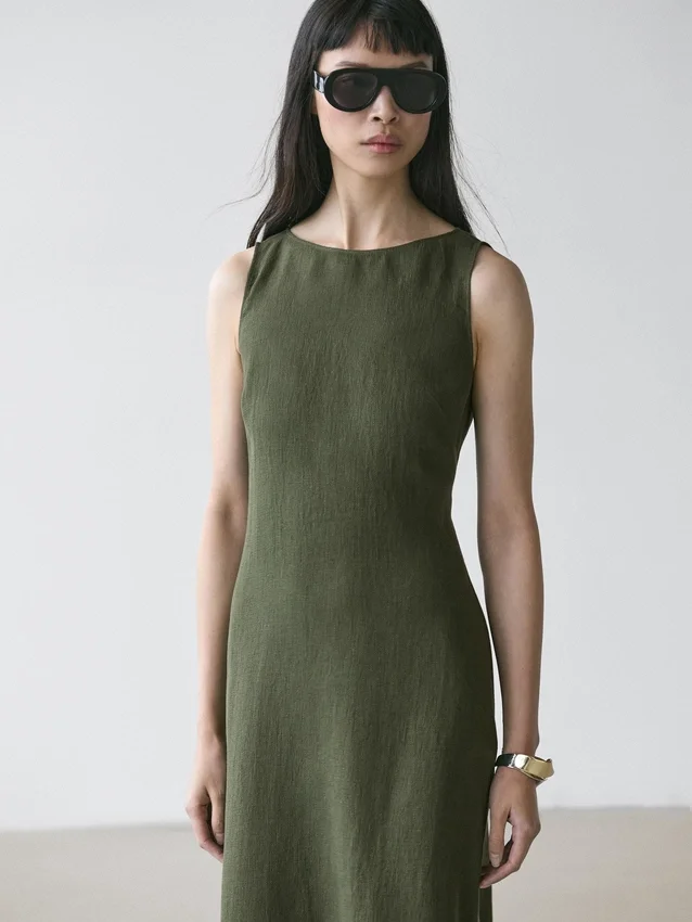 Langes Leinen-Kleid Langes Leinen-Kleid