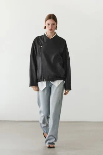 Leder-Bomberjacke Leder-Bomberjacke