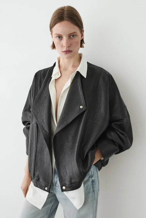 Leder-Bomberjacke Leder-Bomberjacke