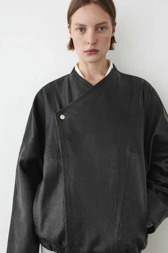 Leder-Bomberjacke Leder-Bomberjacke